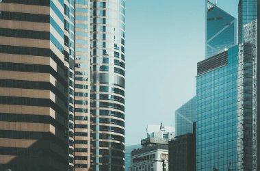 Modern ofis binası Hong Kong 'a yakın.
