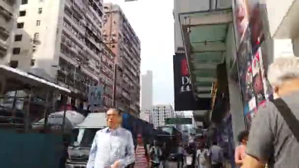 Hyperlaspe de Street view en el distrito de Mong Kok . — Vídeos de Stock