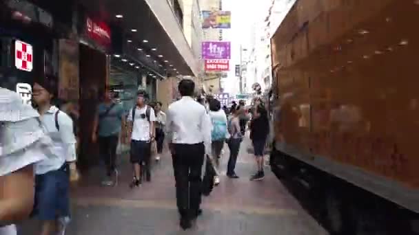 Hyperlapse of Street view in Mong Kok District. — стокове відео
