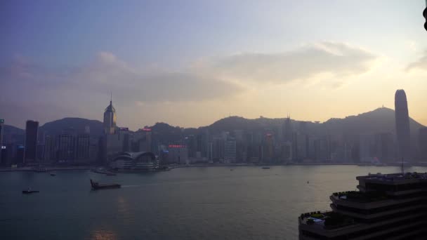 Hyperlapse Του Χονγκ Κονγκ Victoria Harbour View — Αρχείο Βίντεο