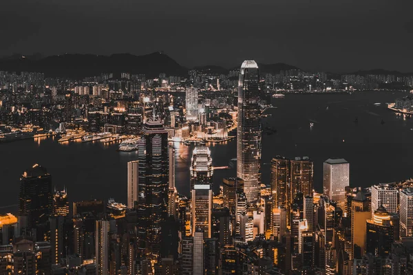 香港シティピークからの夜景 — ストック写真
