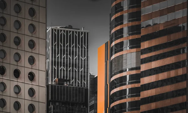 Hong Kong Business Building Cerrado Color Negro Dorado — Foto de Stock