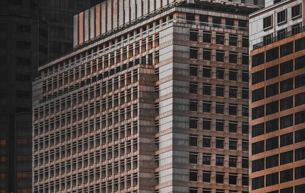 Hong Kong Business Building Closed Black Golden Color — Stock Photo, Image