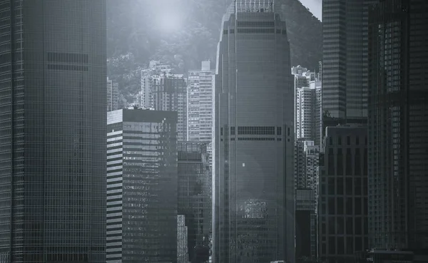 Hong Kong Modern Architecture Closed Black White Color — Stock Photo, Image