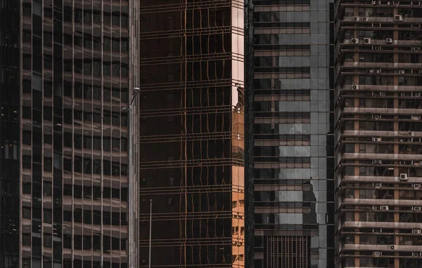 Hong Kong Business Building Cerrado Color Negro Dorado — Foto de Stock