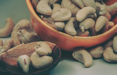 Kaju fıstıklarını kapat; Gıda Arkaplanı 