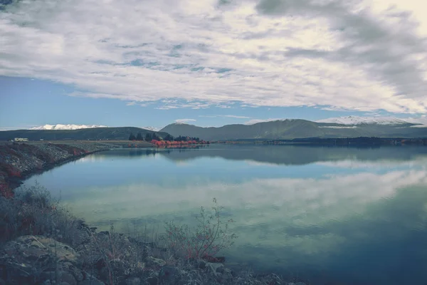 Lago Ruataniwha Outono Ilha Sul Nova Zelândia — Fotografia de Stock