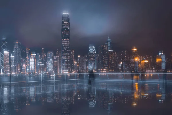 Abstraktní Horizontální Hong Kong Harbour View Pozadí — Stock fotografie