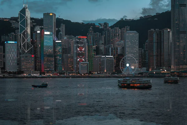 摘要及横向香港海港景 — 图库照片