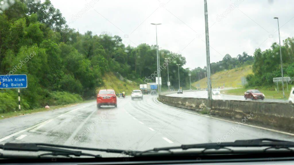 Selangor, Malaysia - May 31, 2020: The view of Persiaran Mokhtar