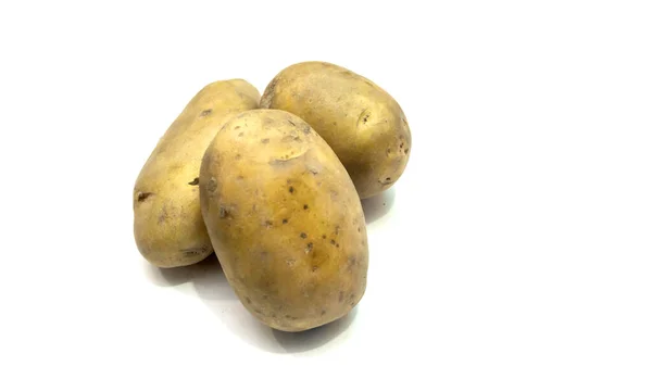 Raw Brown Potatoes Isolated White Background — Stock Photo, Image