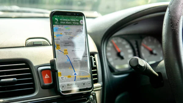 Bangi Malaisie Juillet 2019 Utilisation Google Maps Sur Smartphone Pour — Photo