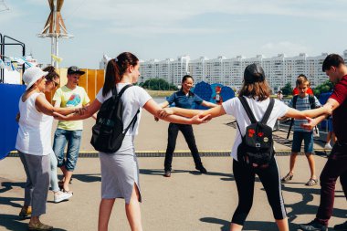 2. Avrupa Oyunları'nın ilk günü. Ana taraftar bölgesi Palace of Sports, Minsk.