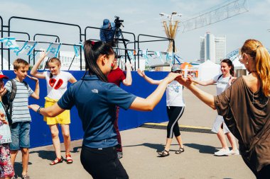 2. Avrupa Oyunları'nın ilk günü. Ana taraftar bölgesi Palace of Sports, Minsk.