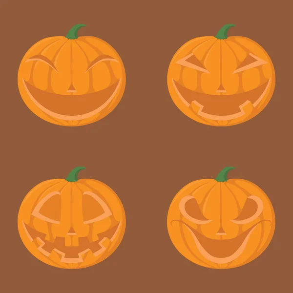 Set de dovleac la Halloween — Vector de stoc