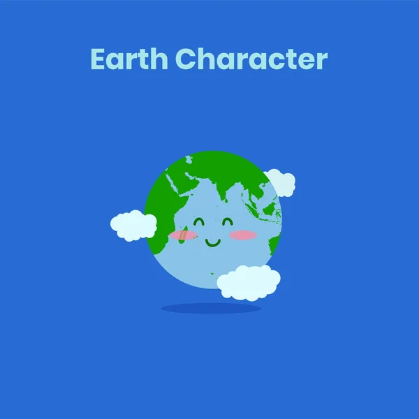 지구의 날에 대한 귀엽고 재미있는 지구 문자 — 스톡 벡터