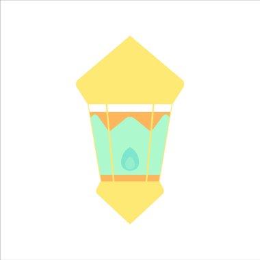 düz izole renkli ramazan kareem ve bayram mübarek fener, pastel renk, illüstrasyon ve arka plan vektör