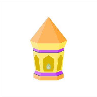 düz izole renkli ramazan kareem ve bayram mübarek fener, pastel renk, illüstrasyon ve arka plan vektör