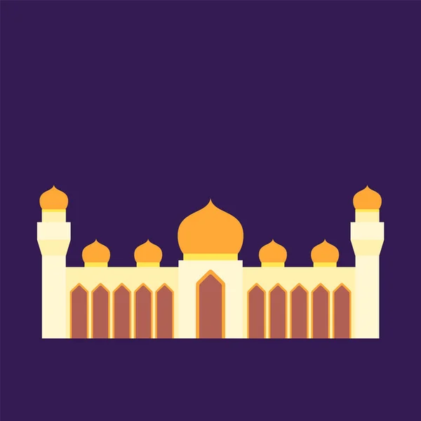 Diseño plano aislado mezquita islámica con pastel colorido, vector ilustración mezquita para ramadán kareem y eid mubarak , — Vector de stock