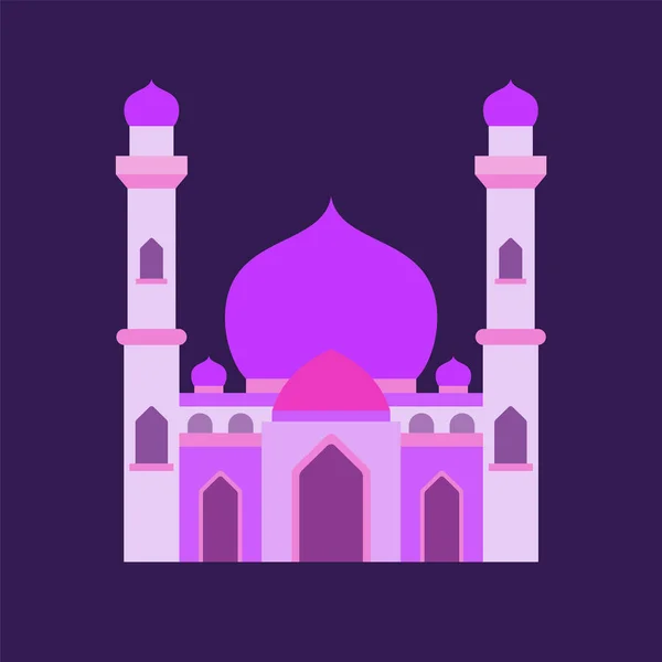 이슬람 모스크 고립 된 평면 디자인 파스텔 다채로운,라마단 카림과 이드 무바라크를위한 벡터 일러스트 모스크, — 스톡 벡터