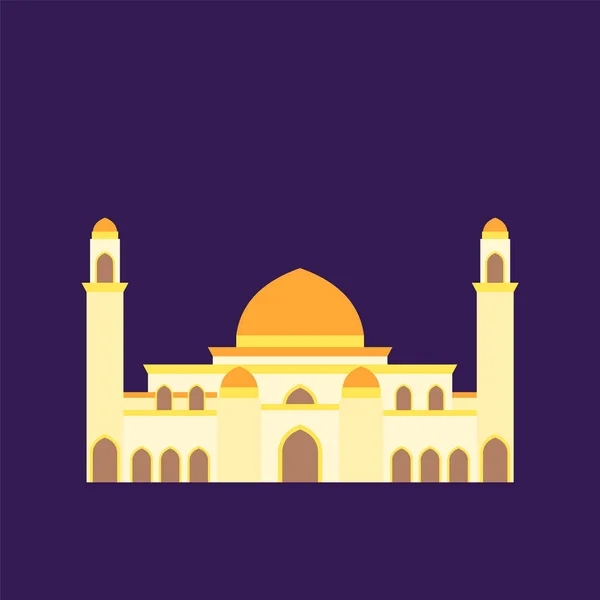 Islamische Moschee isoliertes flaches Design mit pastellfarbener Vektorillustration Moschee für Ramadan Kareem und eid Mubarak, — Stockvektor