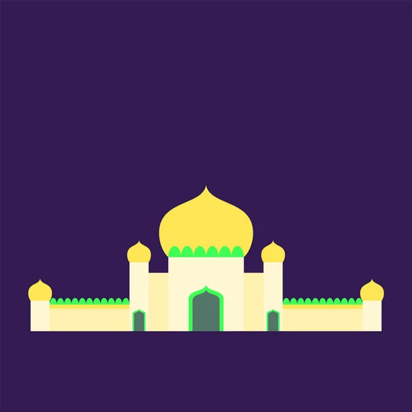 Diseño plano aislado mezquita islámica con pastel colorido, vector ilustración mezquita para ramadán kareem y eid mubarak , — Vector de stock