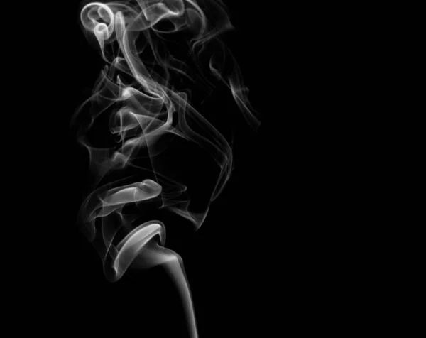 White smoke on black background — Stock Photo, Image