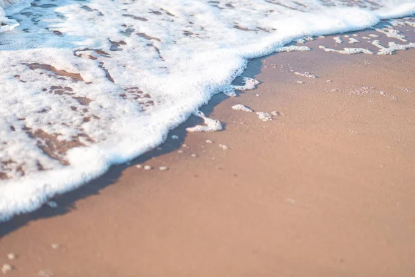 Soft Foamy Sea Wave Sandy Beach — Stock Photo, Image