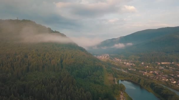 Takoz Sisin Içinde Havadan Görünümü — Stok video