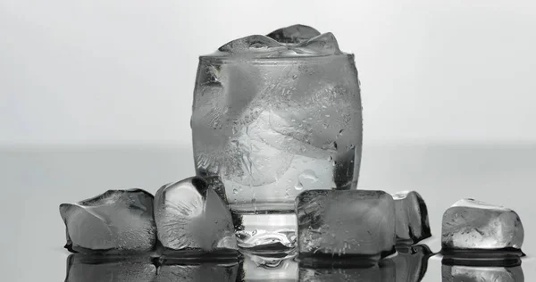 Schuss Wodka im Glas. weißer Hintergrund — Stockfoto