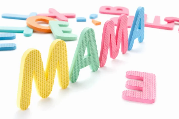 Inscription Mom from color letters concept — Stock Photo, Image