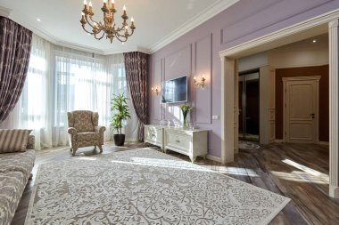 Güzel bir iç mekanı olan oturma odası.