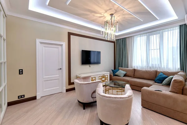 Sala Estar Con Hermoso Interior — Foto de Stock