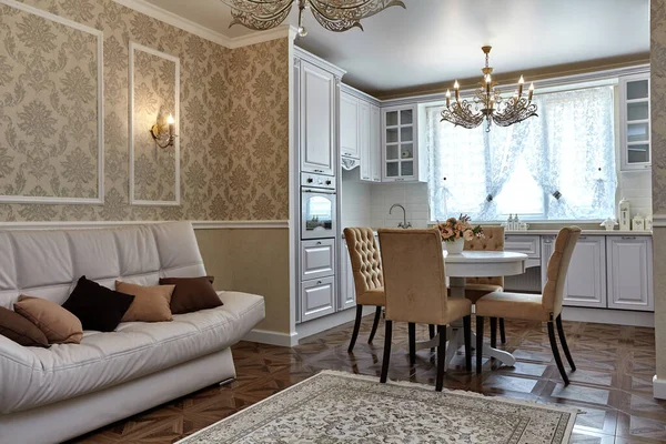 kitchen living room with a beautiful interior