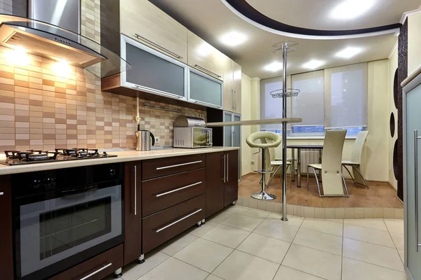 Keuken Met Apparatuur Een Prachtig Interieur — Stockfoto