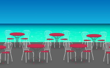 tablo açık kafe koltukları
