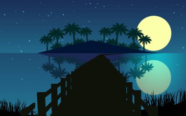 Dolunay geceleri Adası'na Boardwalk