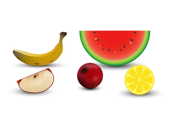 Μείγματα Φρούτων Άσπρο Φόντο — Διανυσματικό Αρχείο