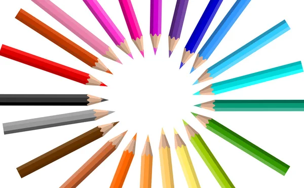 Красочные цветные карандаши — стоковый вектор
