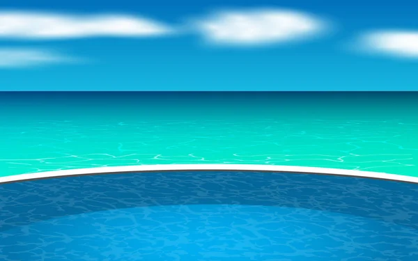 海滩上的室外游泳池 — 图库矢量图片