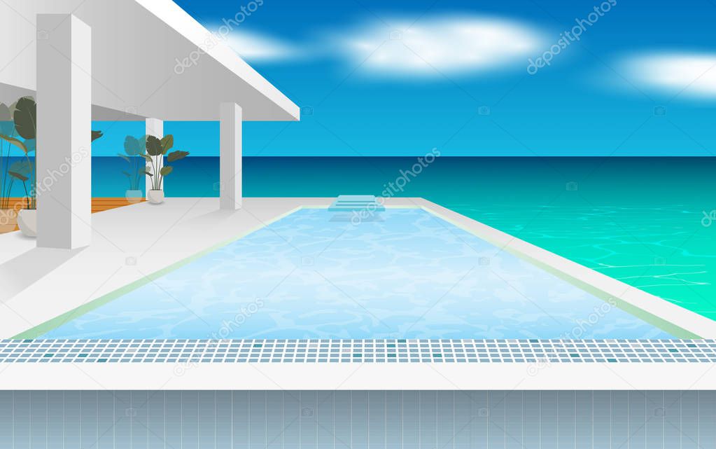 outdoor swimming pool at the beach
