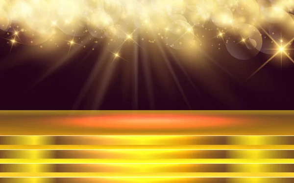 Золоте світло на золотій сцені — стоковий вектор