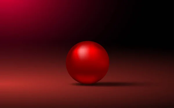 Sphère Rouge Dans Chambre Noire — Image vectorielle