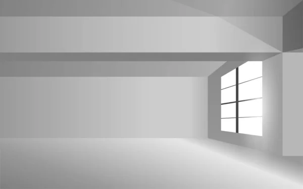 Lumière Soleil Fenêtre Dans Salle Studio Blanche — Image vectorielle