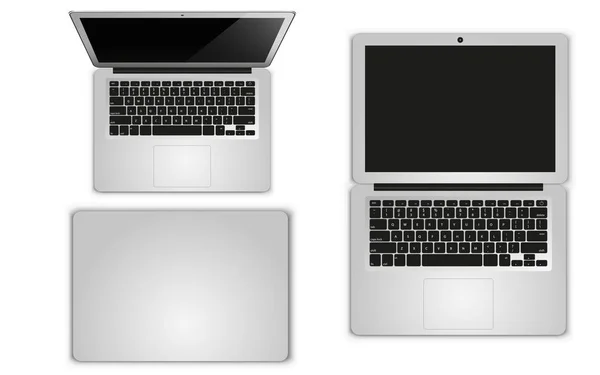 Topview Computer Notebook White Background — Wektor stockowy