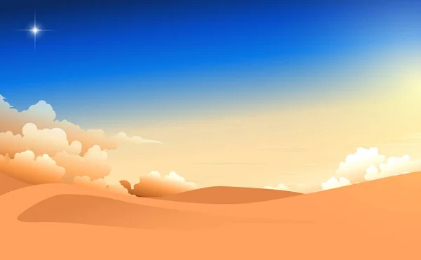 早晨沙漠的风景 — 图库矢量图片