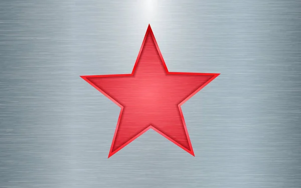 Roter Stern auf silbernem Hintergrund — Stockvektor