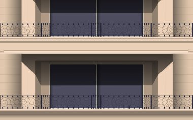 bina üzerinde balkon görünümü
