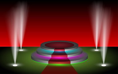 stüdyo odasında spot ile podyum