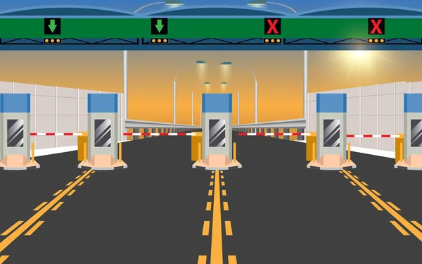 gün batımında expressway tollgate görünümü